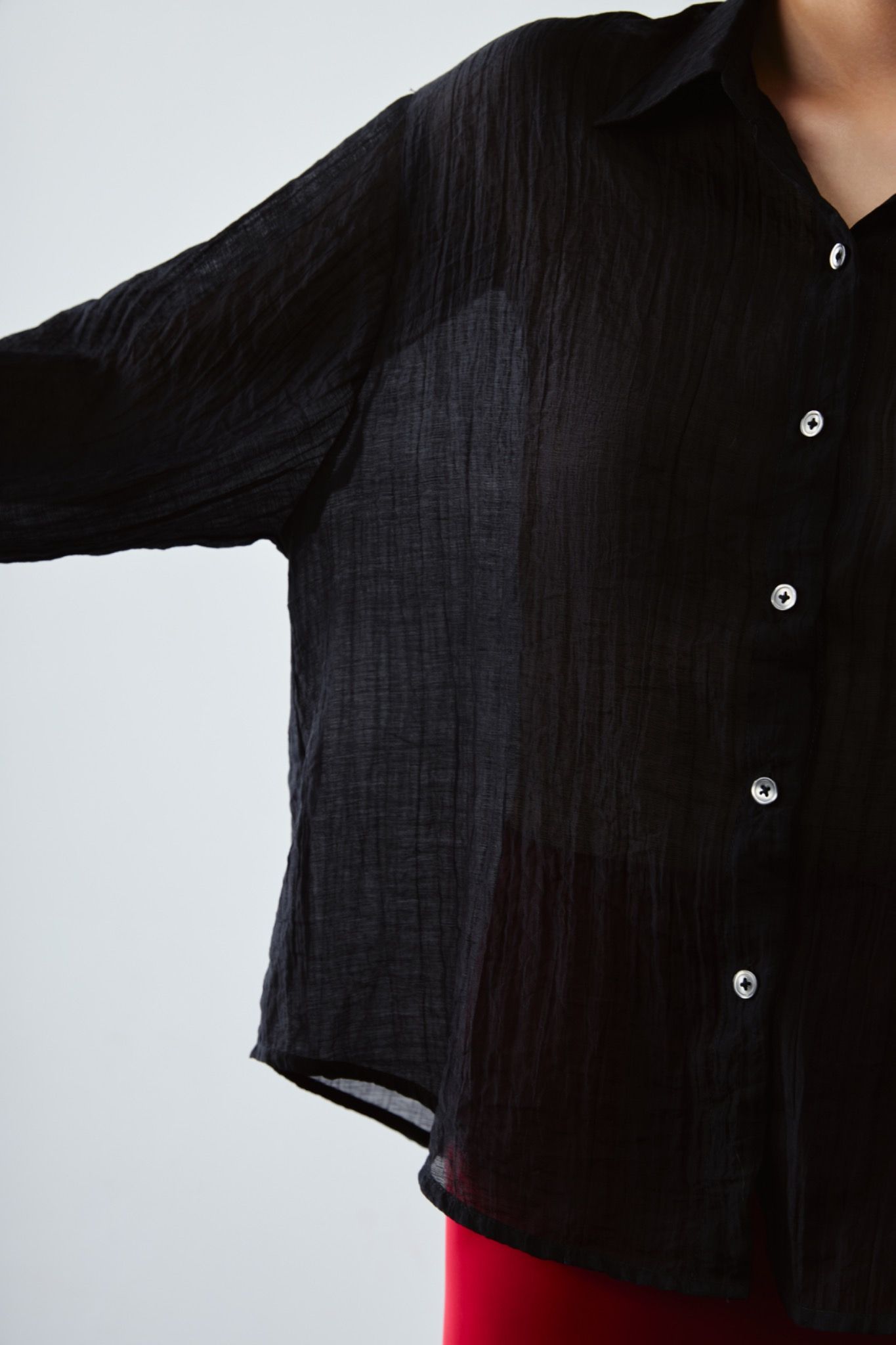 Libe Black Sheer Oversized Shirt (Pre-order)