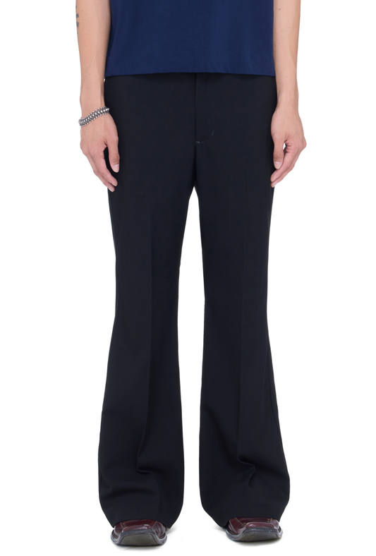 The Beuter Black Technical Flared Trousers