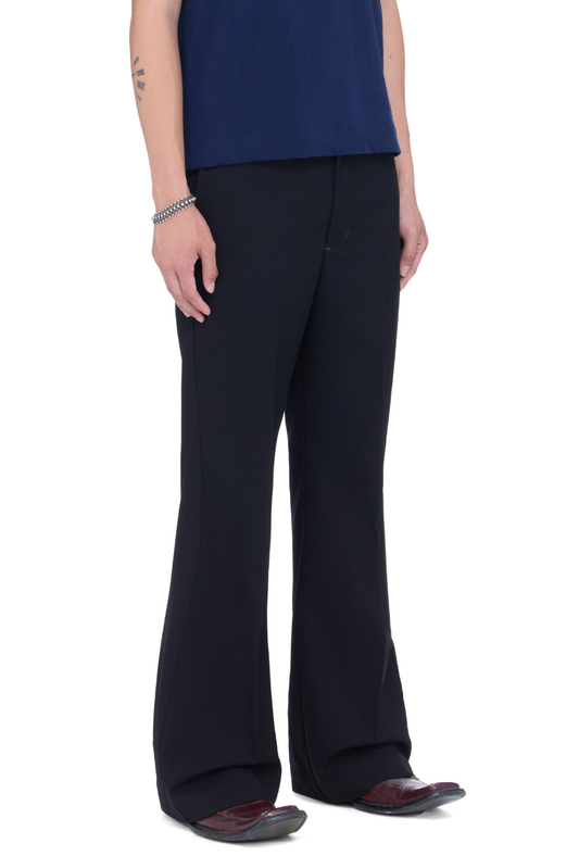 The Beuter Black Technical Flared Trousers