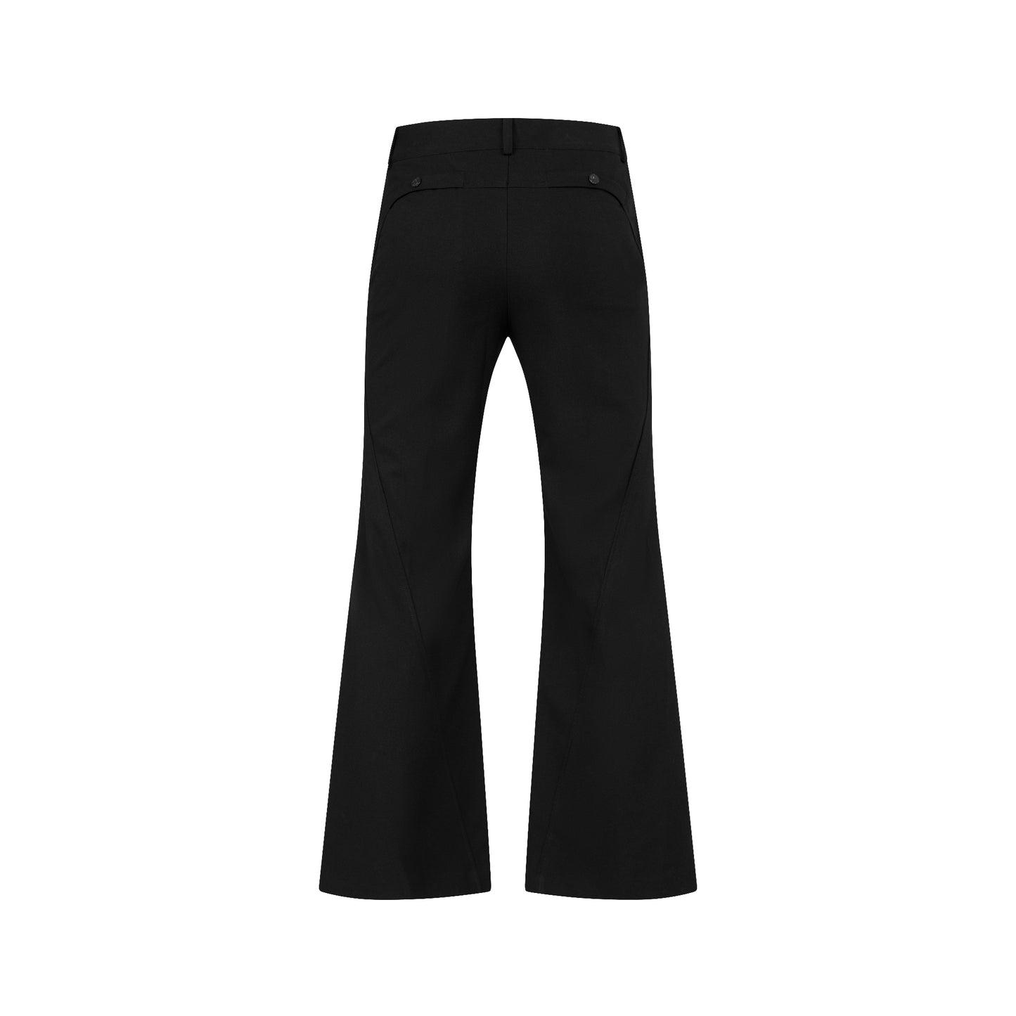 The Beuter Black Technical Flared Trousers