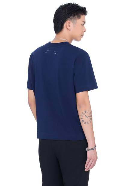 The Beuter Blank Navy Boxy V-Neck T-Shirt