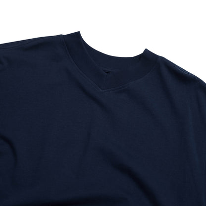 The Beuter Blank Navy Boxy V-Neck T-Shirt