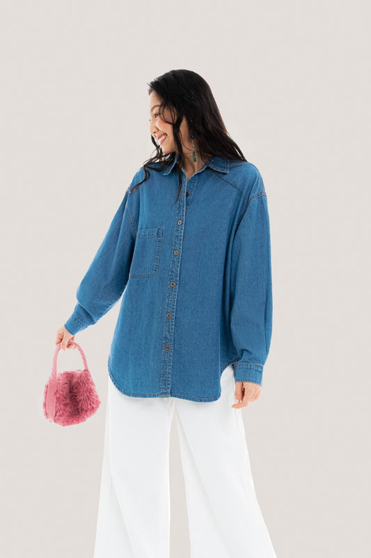 Libe Blue Denim Overshirt Jacket (Pre-order)