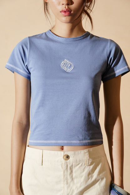 Libe Blue Embroidered Babytee (Pre-order)