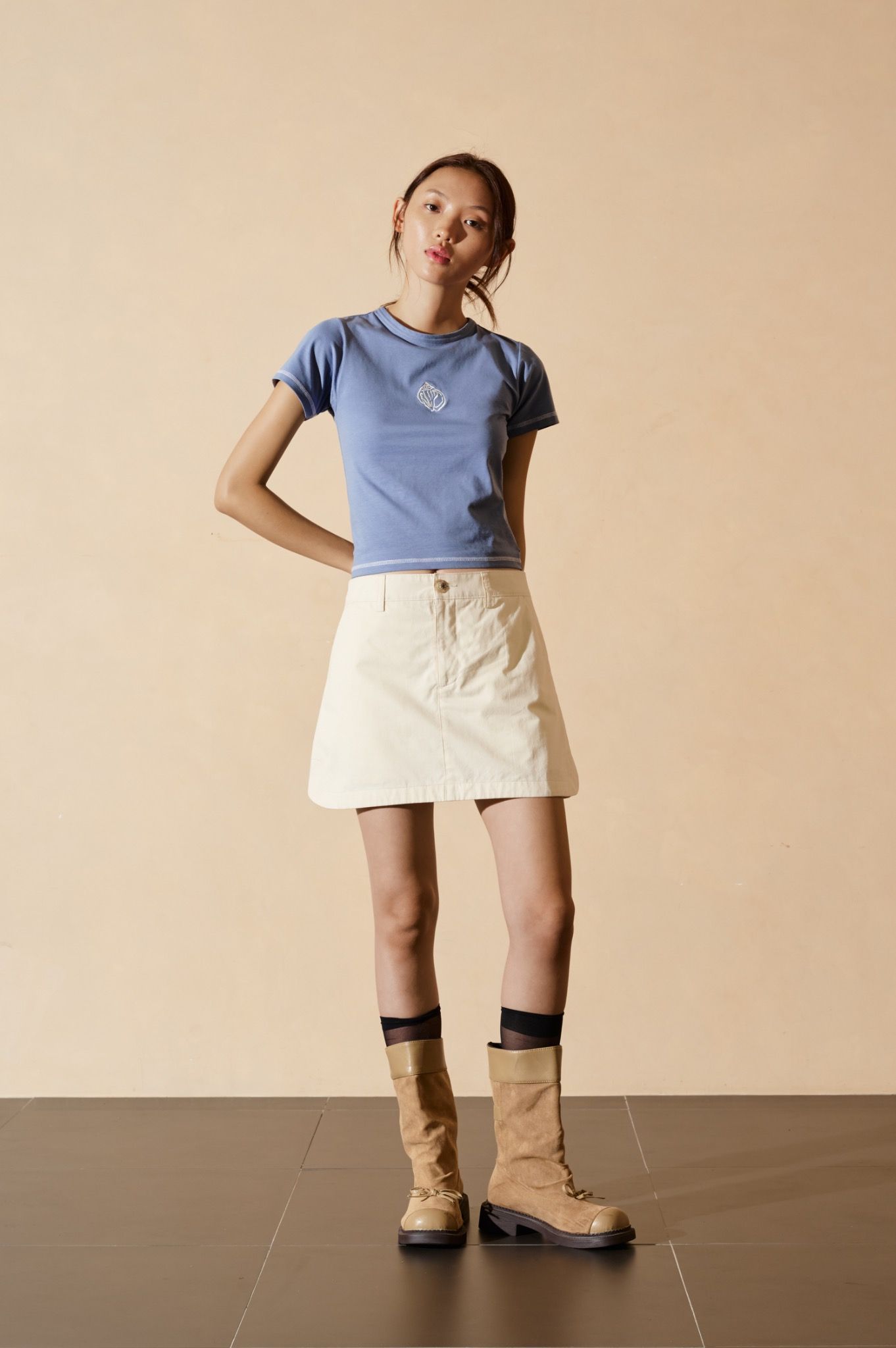 Libe Blue Embroidered Babytee (Pre-order)