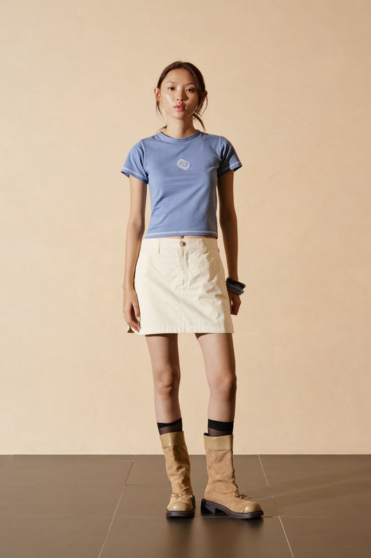 Libe Blue Embroidered Babytee (Pre-order)