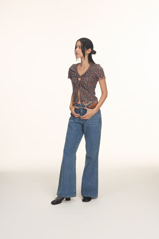 Libe Blue Flared Jeans (Pre-order)
