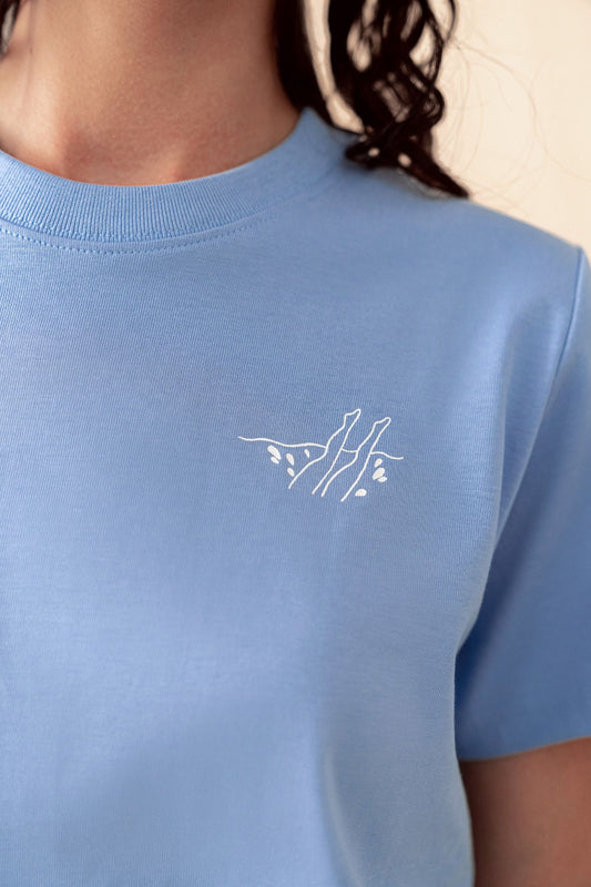 Libe Blue Printed Relaxed Baby Tee (Pre-order)