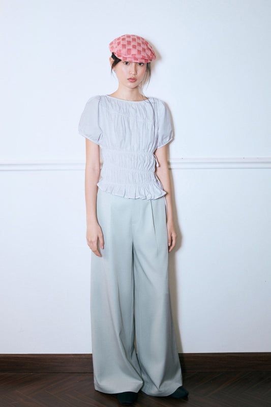 Libe Blue Straight Leg Trousers (Pre-order)
