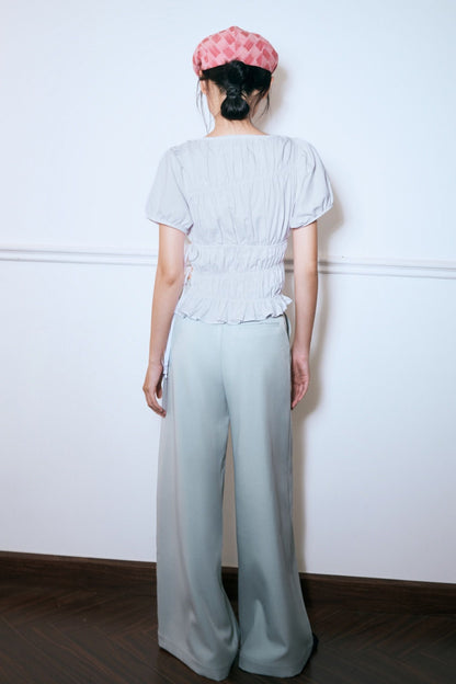 Libe Blue Straight Leg Trousers (Pre-order)