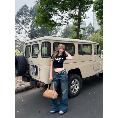 WHOSE Blue Wash Flared Jeans Wash Ver 1