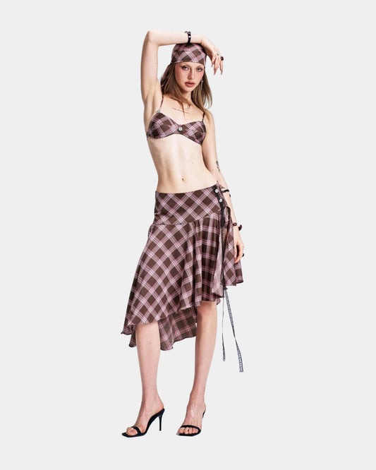 Viery Blush Berry Skirt - Brown Caro