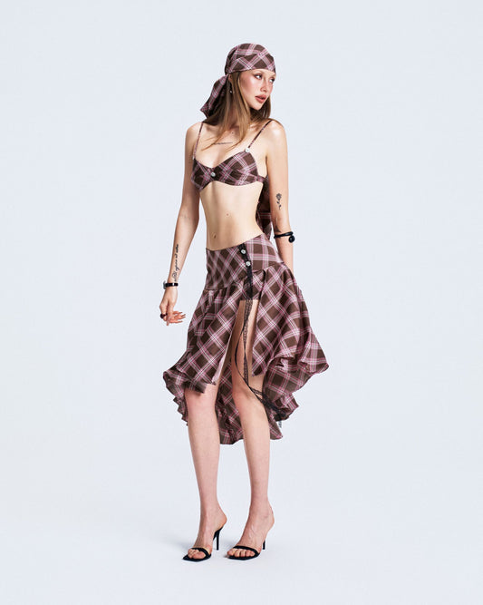 Viery Blush Berry Skirt - Brown Caro
