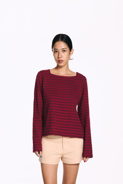 Libe Boat Neck Long Sleeve T-Shirt (Pre-order)