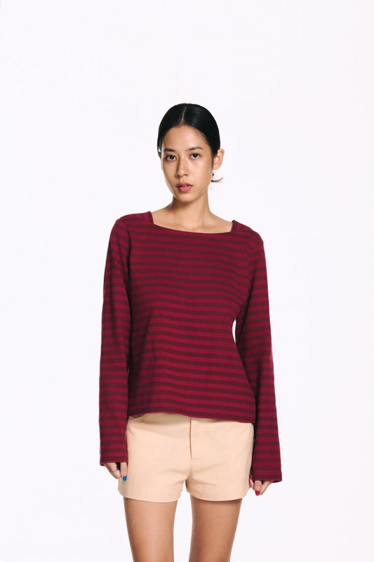 Libe Boat Neck Long Sleeve T-Shirt (Pre-order)