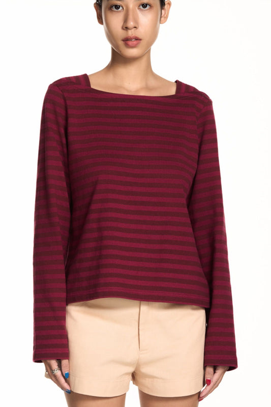 Libe Boat Neck Long Sleeve T-Shirt (Pre-order)