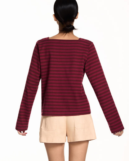 Libe Boat Neck Long Sleeve T-Shirt (Pre-order)