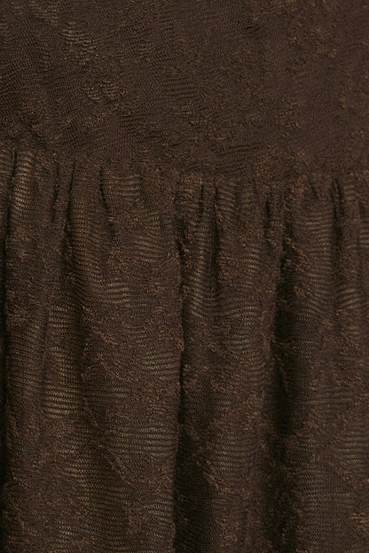 Libe Brown Lace Midi Dress (Pre-order)