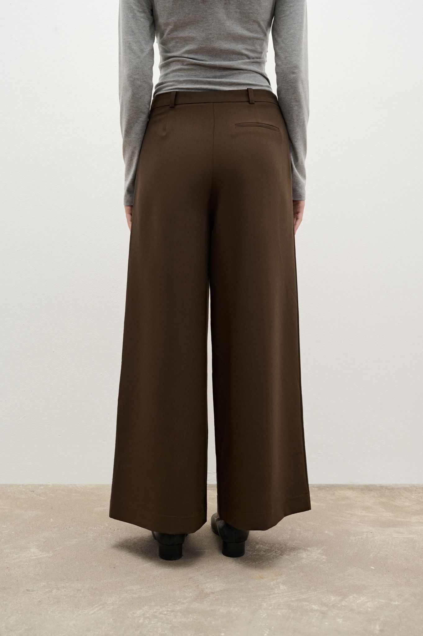 Libe Brown Wide Leg Trousers (Pre-order)
