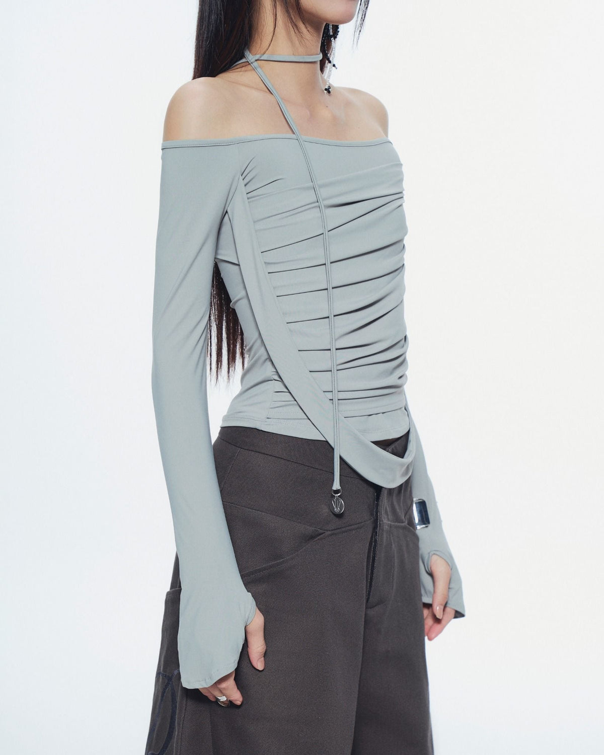 Bunny Hill Melvin Long Sleeve Top - Blue Grey - Delivery in 48h