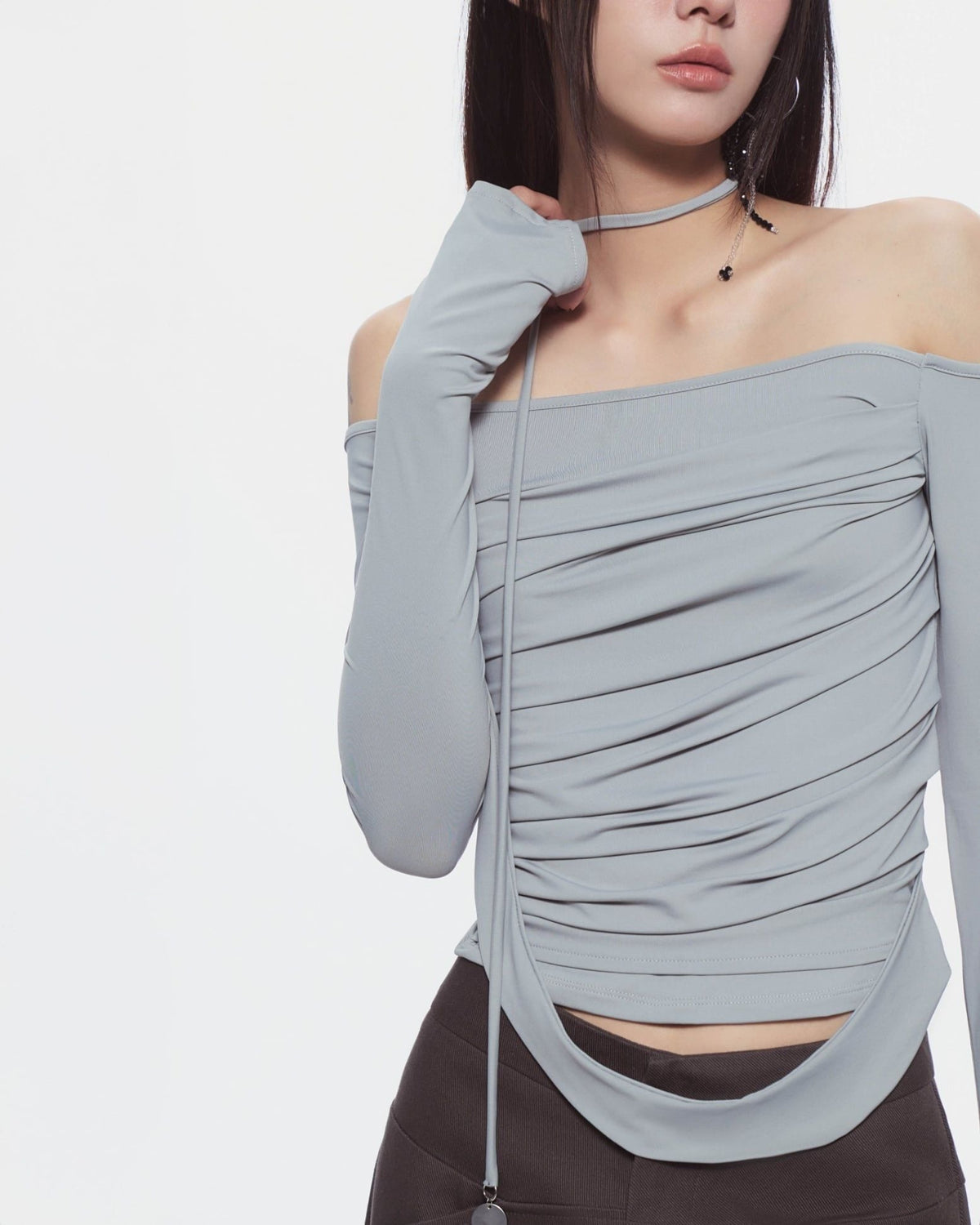 Bunny Hill Melvin Long Sleeve Top - Blue Grey - Delivery in 48h