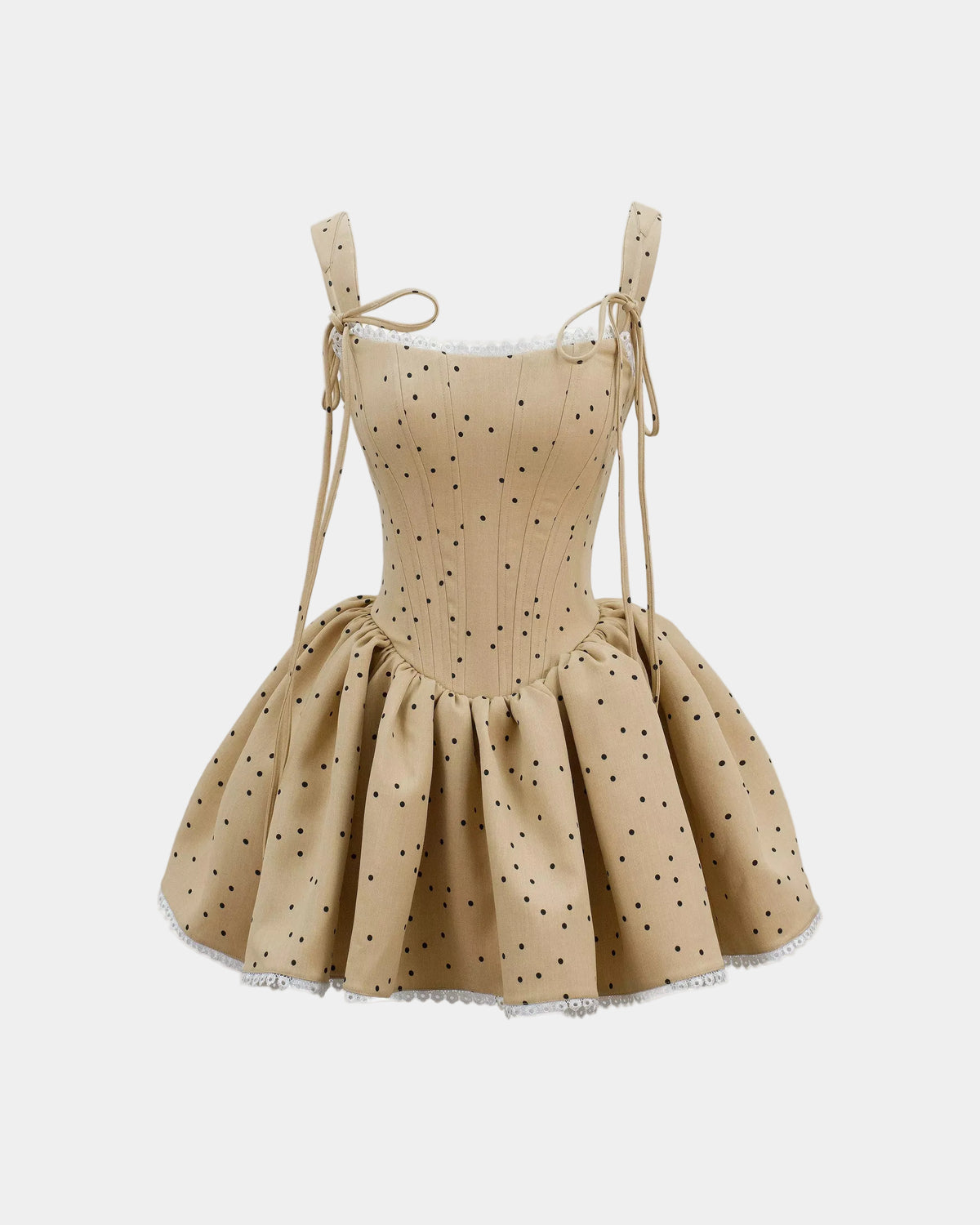 Ceci Calina Dress - Caramel Polka