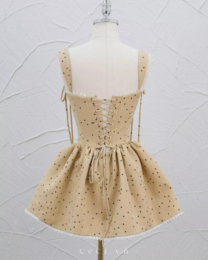 Ceci Calina Dress - Caramel Polka