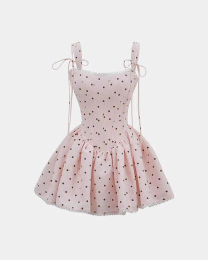 Ceci Calina Dress - Rose Polka