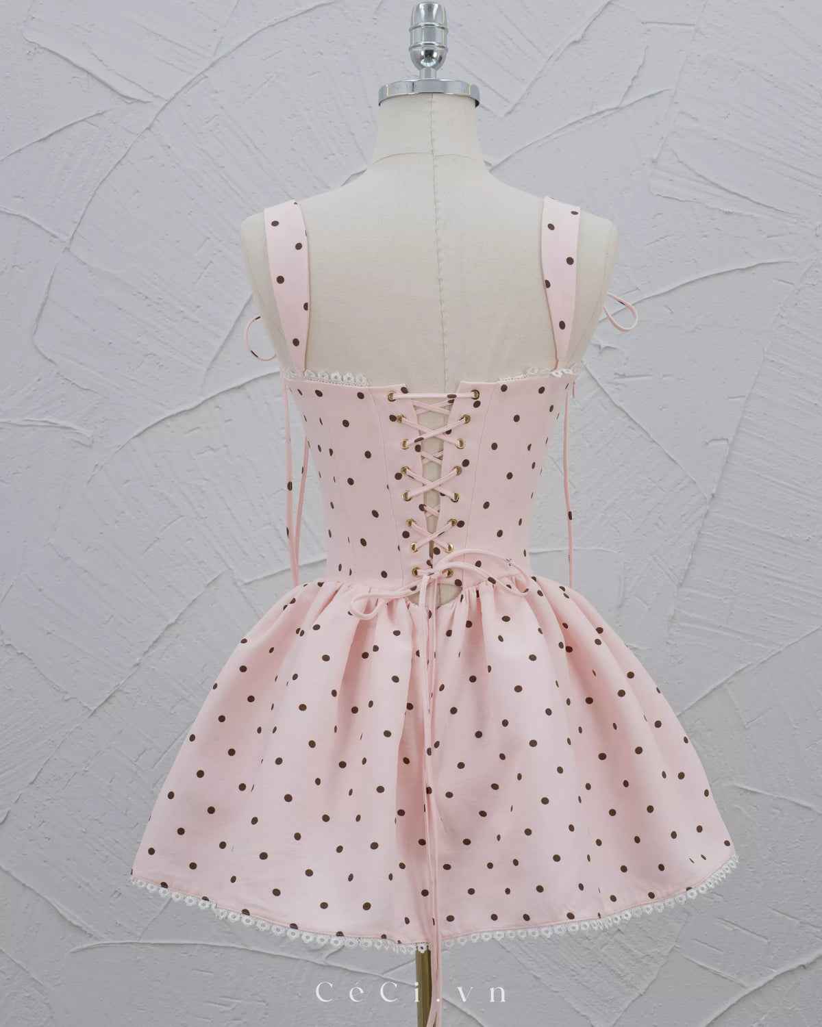 Ceci Calina Dress - Rose Polka