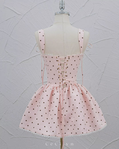 Ceci Calina Dress - Rose Polka