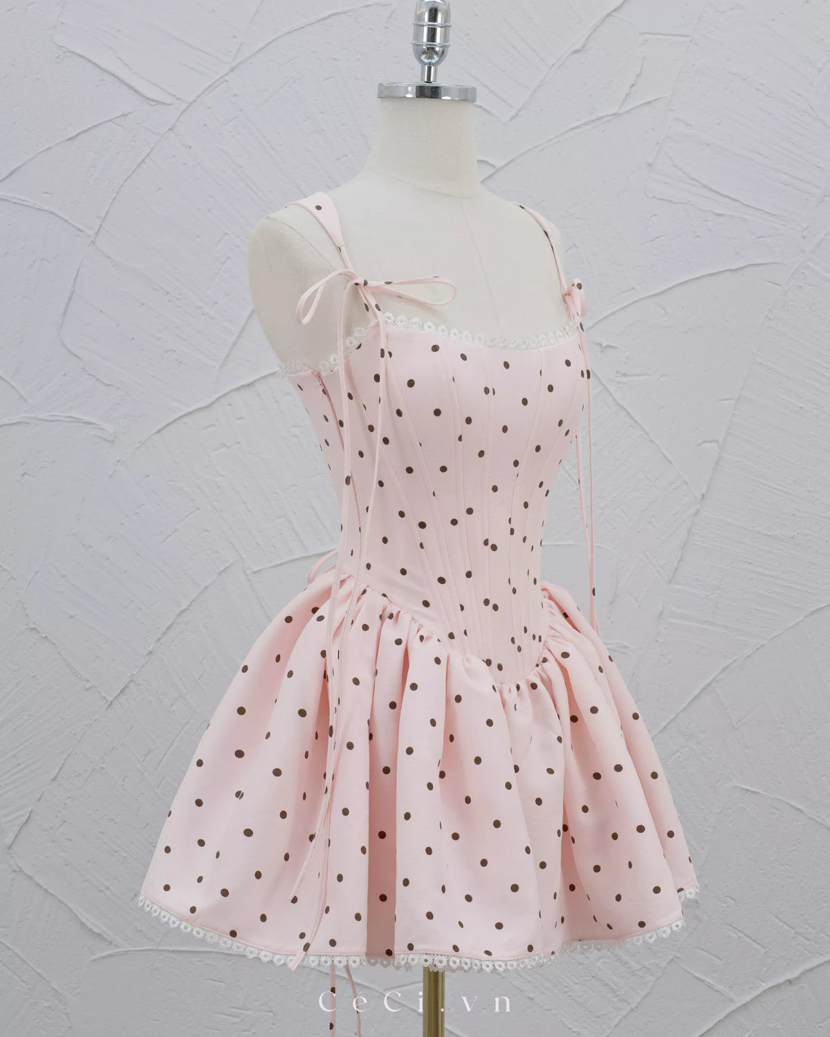 Ceci Calina Dress - Rose Polka