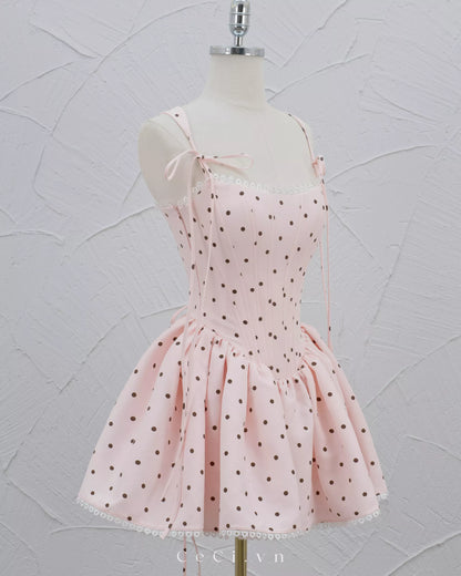 Ceci Calina Dress - Rose Polka