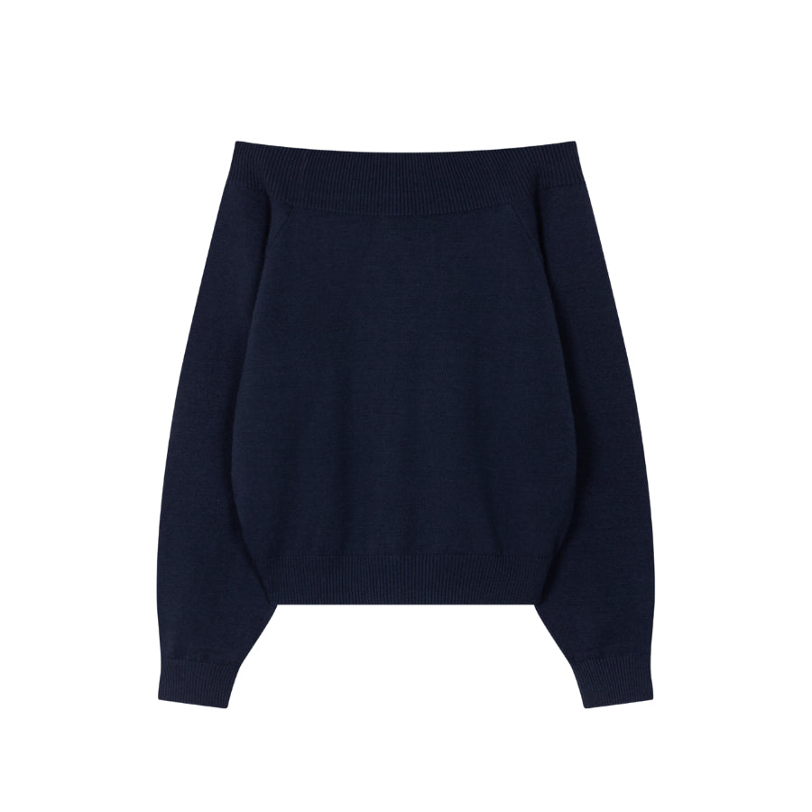 Calem Club Fallen Shoulder Knit Top