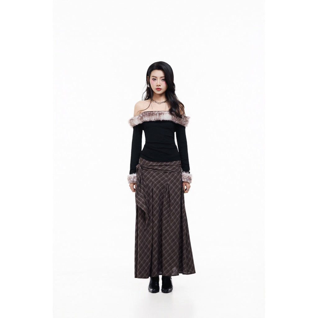 Tus.Atelier Hope Plaid Long Skirt