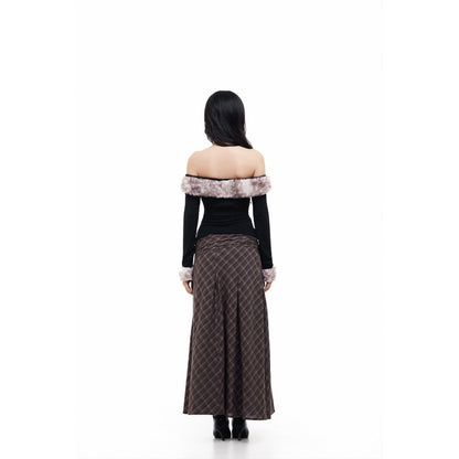 Tus.Atelier Hope Plaid Long Skirt