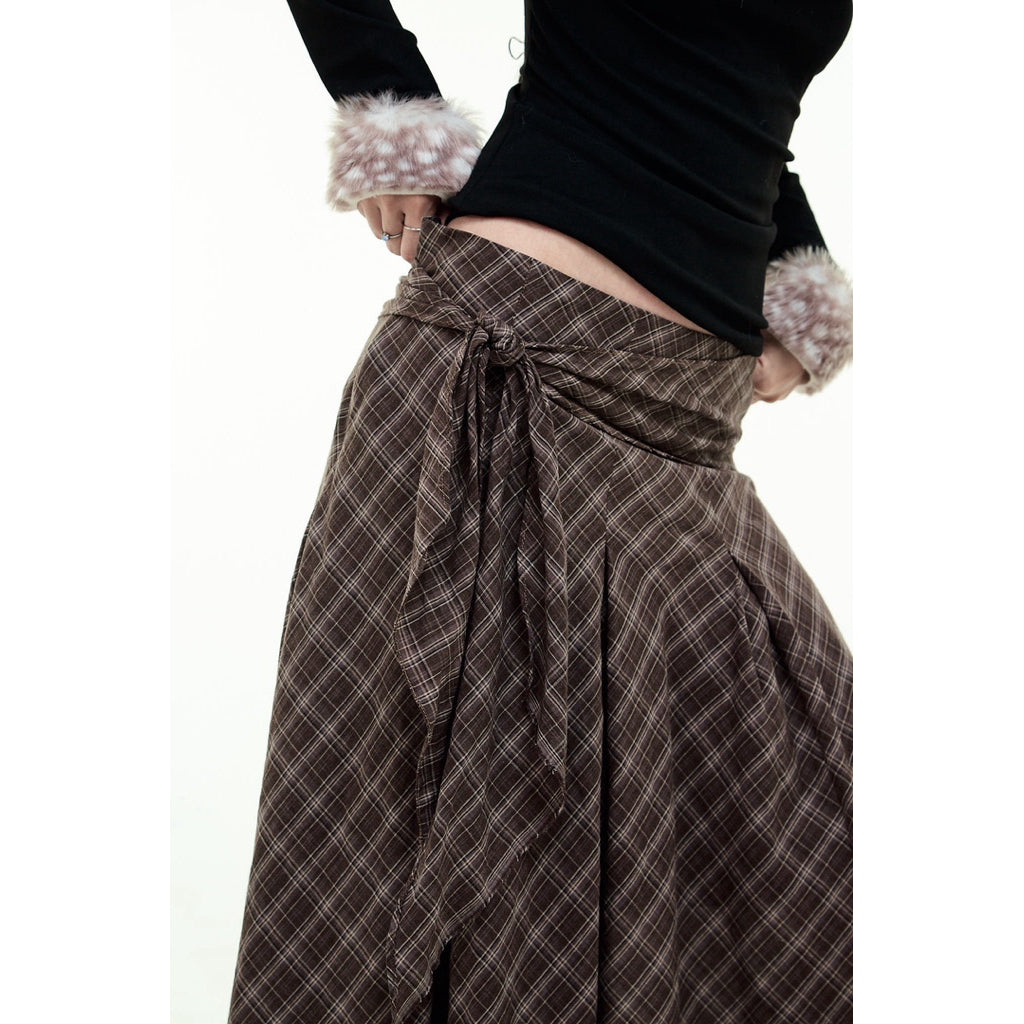 Tus.Atelier Hope Plaid Long Skirt