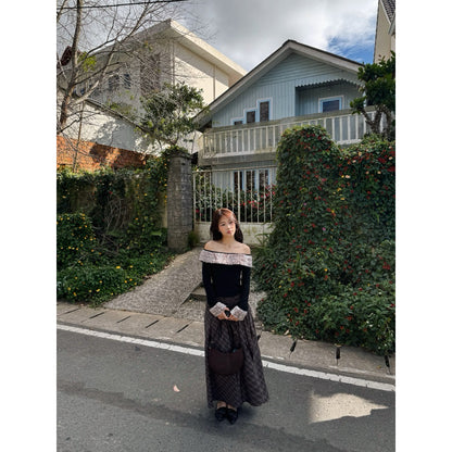 Tus.Atelier Hope Plaid Long Skirt