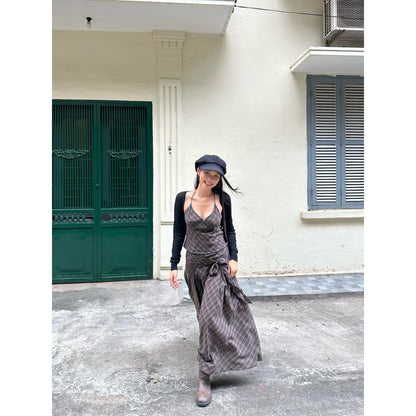 Tus.Atelier Hope Plaid Long Skirt