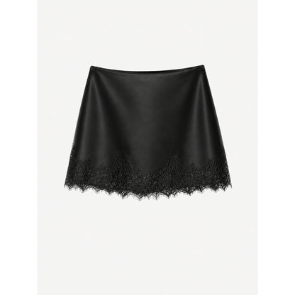 La Boutique Low-Rise Lace Mini Skirt