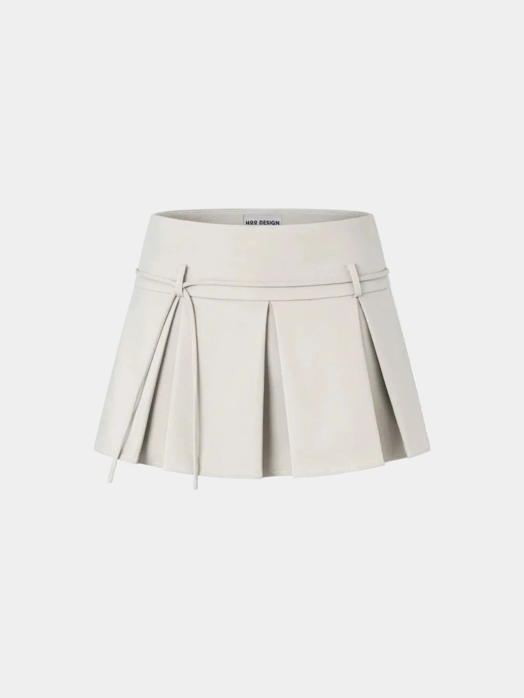 Hoo Design Grey Pleated Mini Skirt With Straps