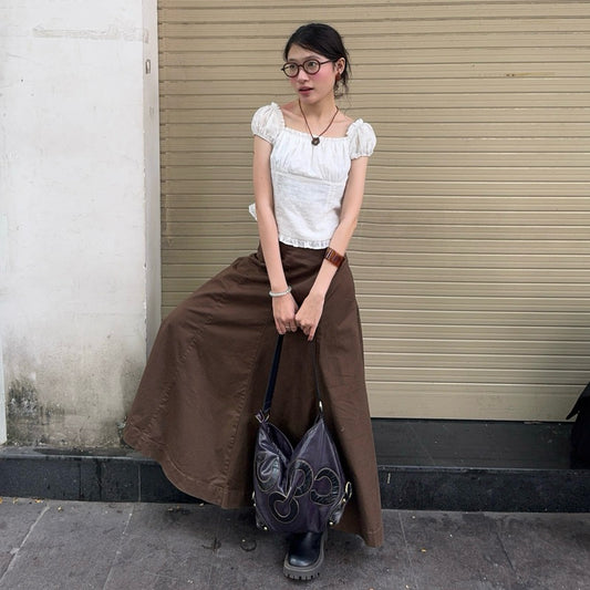 Aufra Studio A-Line Cotton Maxi Skirt