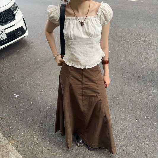 Aufra Studio A-Line Cotton Maxi Skirt