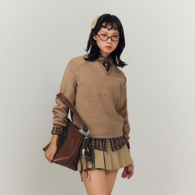 Colin Basic Pleated Mini Kaki Skirt (Pre-order)