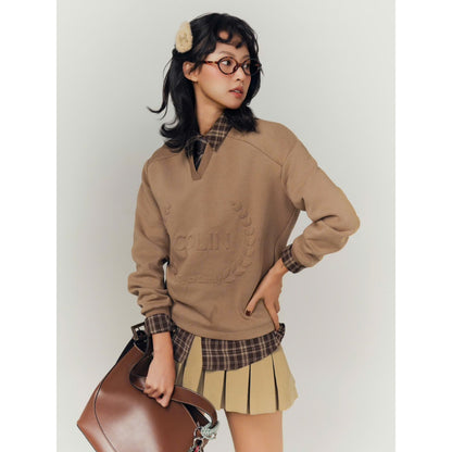 Colin Basic Pleated Mini Kaki Skirt (Pre-order)