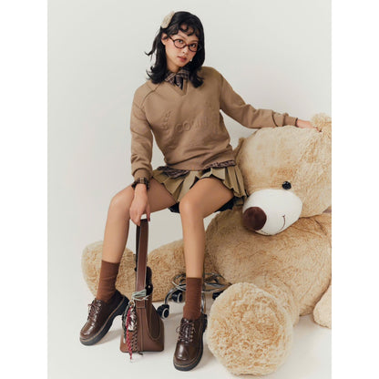 Colin Basic Pleated Mini Kaki Skirt (Pre-order)