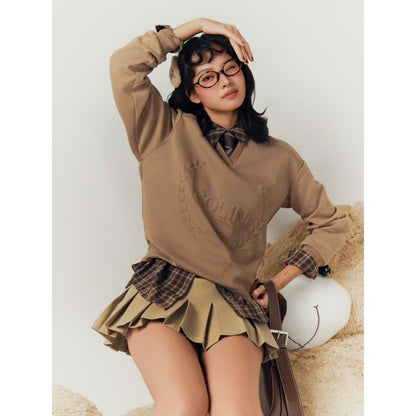 Colin Basic Pleated Mini Kaki Skirt (Pre-order)