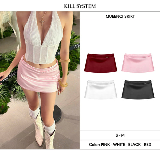 Kill System Silk A-Line Mini Skirt Queenci