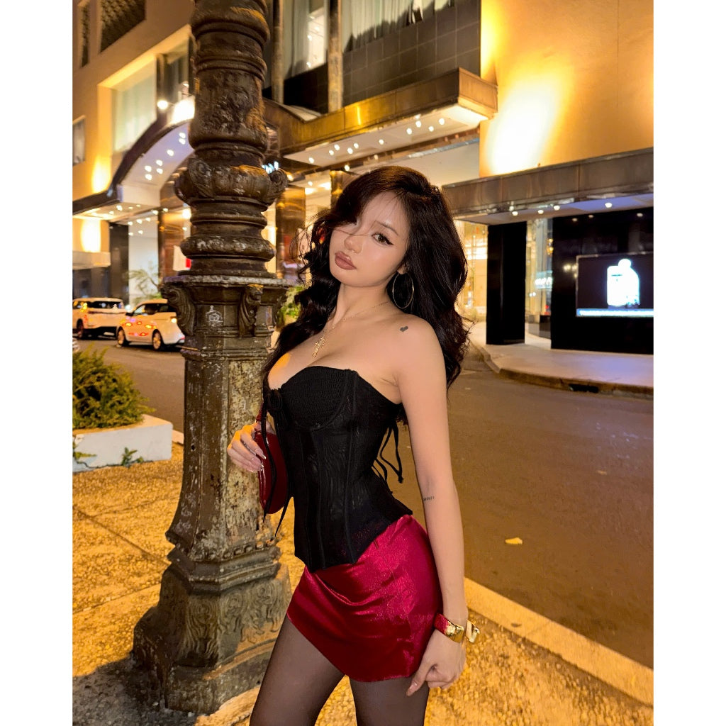 Kill System Silk A-Line Mini Skirt Queenci