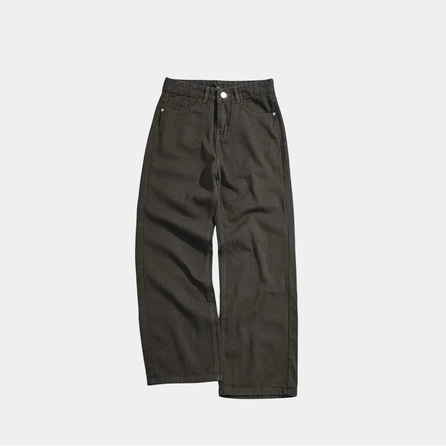 Whose Charcoal Heavy Wide Straight Jeans