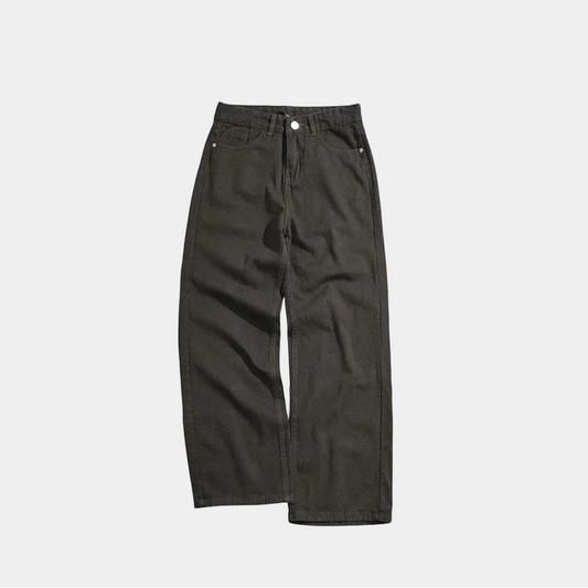 Whose Charcoal Heavy Wide Straight Jeans